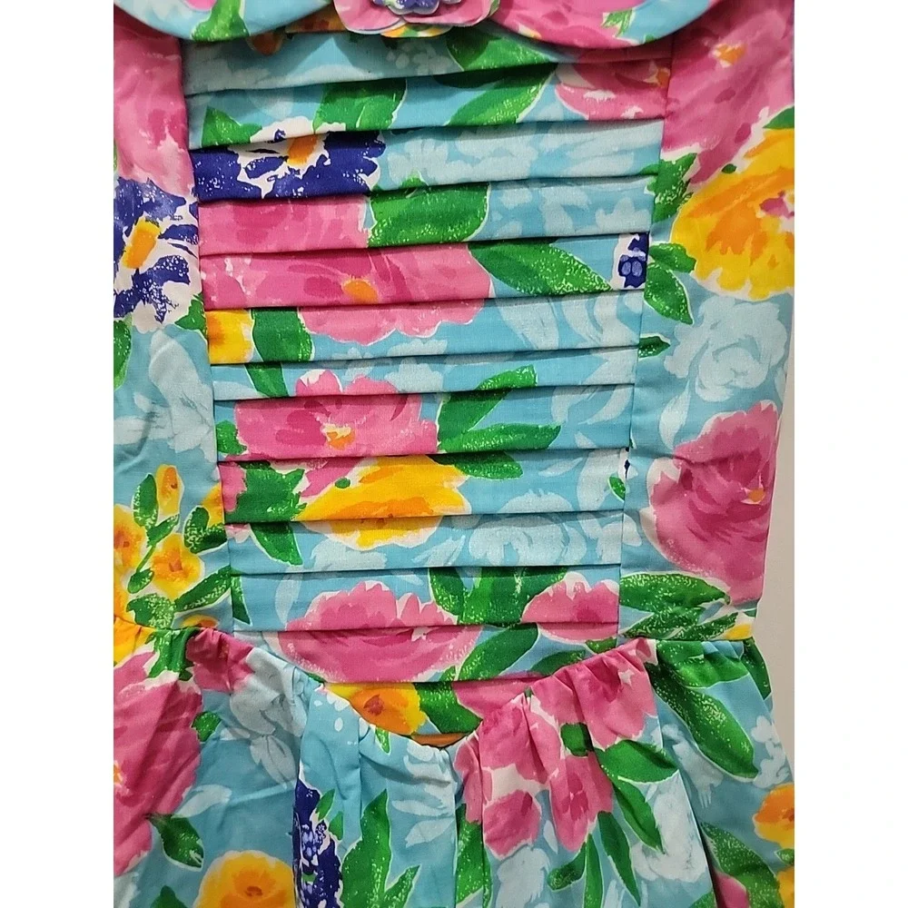Vintage 80s Rare Editions Dress Girls Size 12 Cottagecore Garden Party
